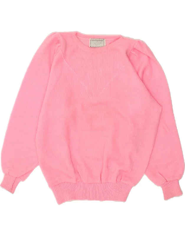 Price Fest VINTAGE Womens Boat Neck Jumper Sweater UK 16 Large Pink Acrylic