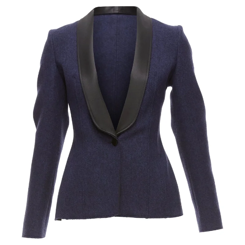 YEAR-End Clearance Maison Margiela Wool Blend Satin Collar Tuxedo Blazer