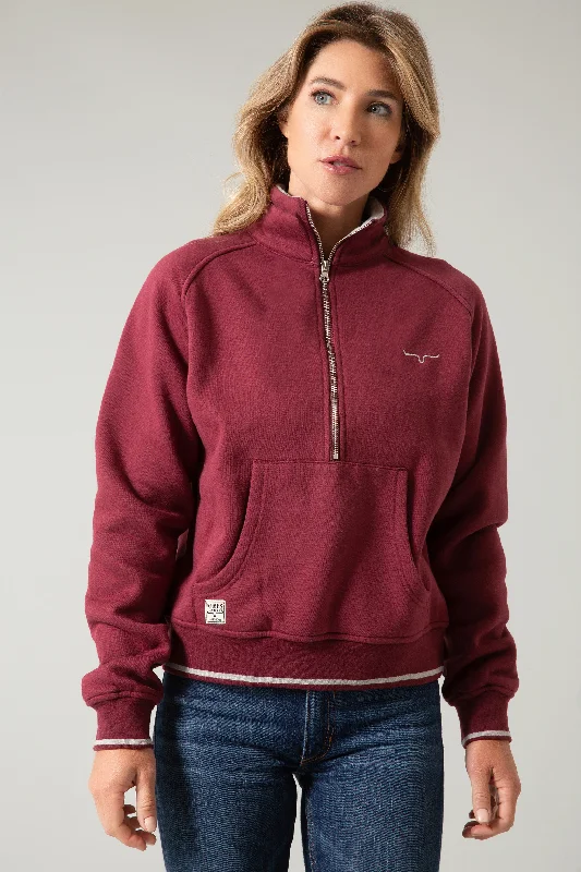 Weekend Deal Malta Cropped Quarter Zip Sweatshirt