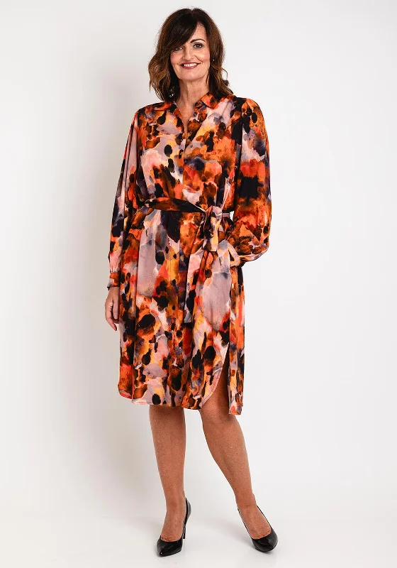 Unmissable Offer Masai Nydema Ink Print Shirt Dress, Spicy Orange