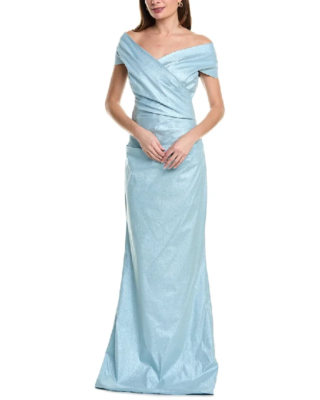 Crazy Deals Teri Jon by Rickie Freeman Off-The-Shoulder Taffeta Gown