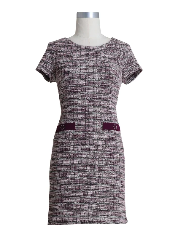 Unmissable Offer CONNECTED APPAREL Womens Stretch Textured Speckle Short Sleeve Round Neck Above The Knee Wear To Work Sheath Dress Unmissable Offer CONNECTED APPAREL Womens Stretch Textured Speckle Short Sleeve Round Neck Above The Knee Wear To Work Sheath Dress