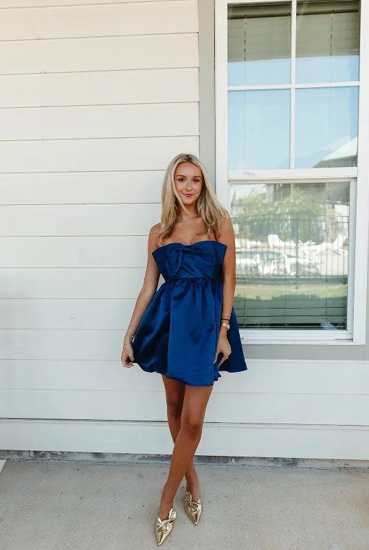 Don’t Miss Out Eliza Mini Dress - Navy