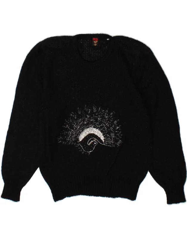 Time-Limited Offer ORIS Womens Graphic Crew Neck Jumper Sweater IT 50 XL Black Mohair Time-Limited Offer ORIS Womens Graphic Crew Neck Jumper Sweater IT 50 XL Black Mohair