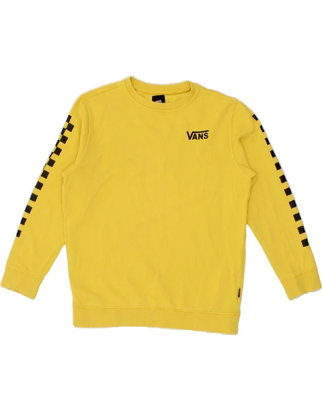 Quick Sale VANS Womens Graphic Sweatshirt Jumper UK 16 Large Yellow Cotton