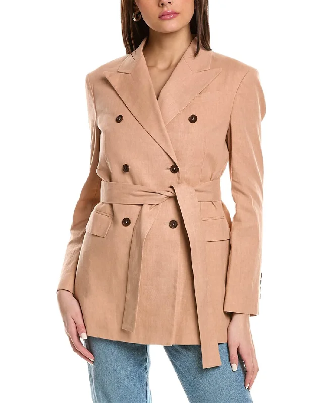 Price Break Brunello Cucinelli Double-Breasted Linen-Blend Blazer