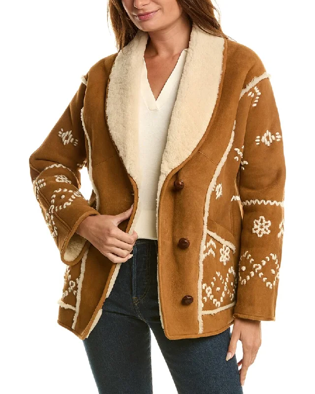 Referral Discount Maje Gaboul Suede & Shearling Jacket
