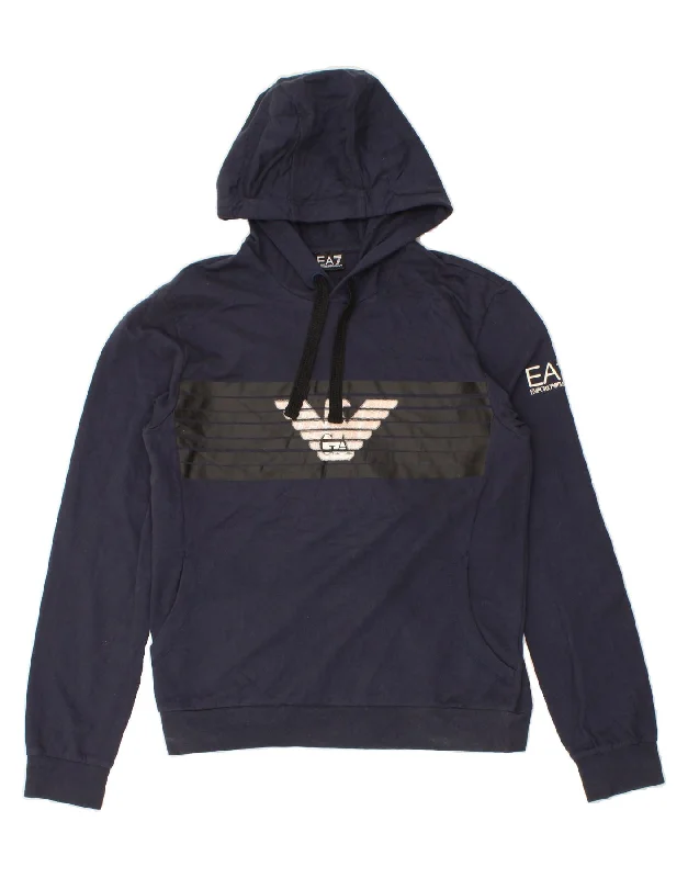 Sneak Peek Sale EMPORIO ARMANI Womens Graphic Hoodie Jumper UK 16 Large Navy Blue Cotton Sneak Peek Sale EMPORIO ARMANI Womens Graphic Hoodie Jumper UK 16 Large Navy Blue Cotton