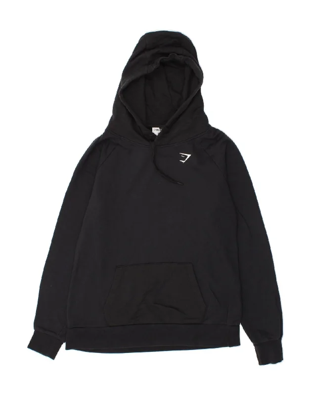 Loyalty Reward GYMSHARK Womens Hoodie Jumper UK 14 Medium Black Cotton