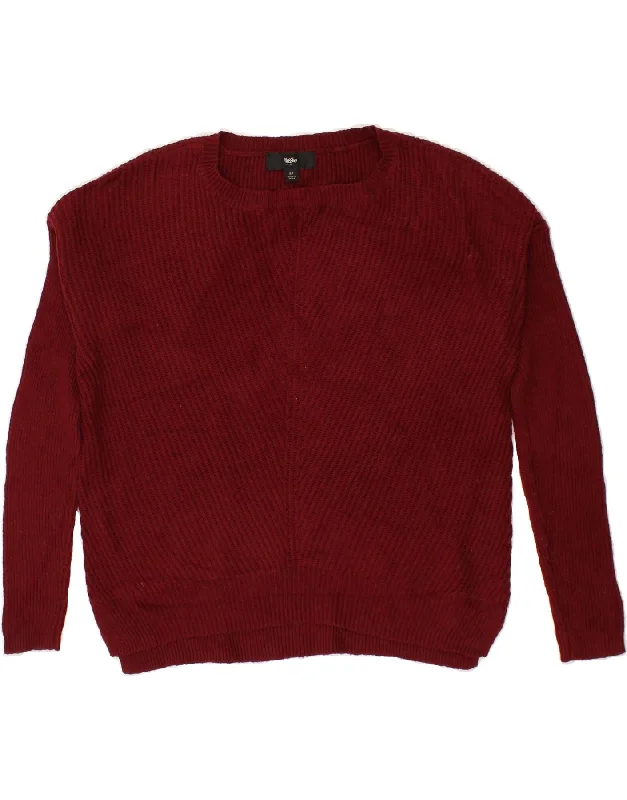 Super Deal MOSSIMO Womens Boat Neck Jumper Sweater UK 10 Small Burgundy Cotton