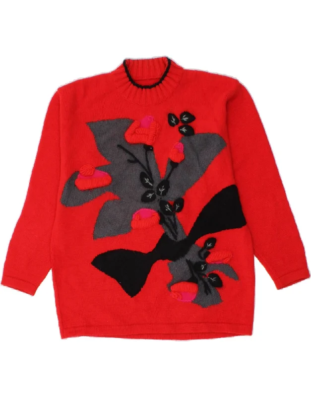 Discount Mania VINTAGE Womens Turtle Neck Jumper Sweater UK 14 Large Red Colourblock Discount Mania VINTAGE Womens Turtle Neck Jumper Sweater UK 14 Large Red Colourblock