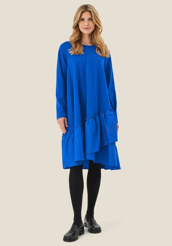 Weekend Deal Masai Nell Jersey Crinkle Cut Knee Length Dress, Blue