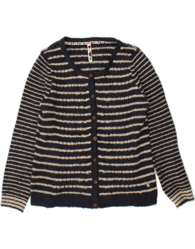 Exclusive Online Offer WEIRD FISH Womens Cardigan Sweater UK 16 Large Navy Blue Striped Acrylic Exclusive Online Offer WEIRD FISH Womens Cardigan Sweater UK 16 Large Navy Blue Striped Acrylic