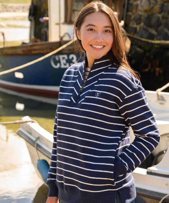Instant Discount Coral Jersey - Navy Stripe