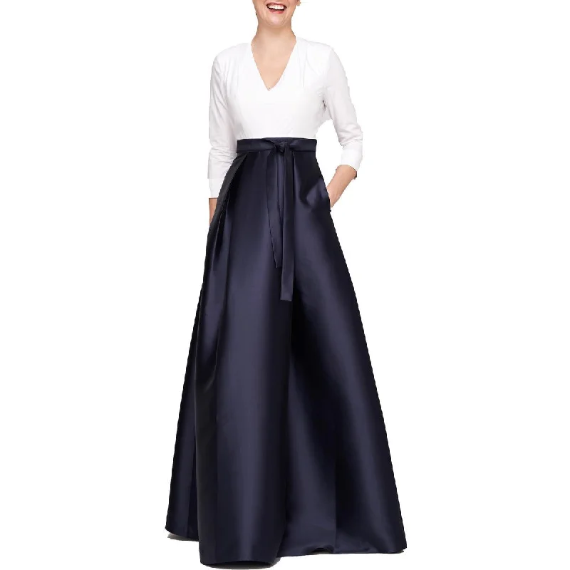 Steals and Deals Womens Belted Maxi Evening Dress
