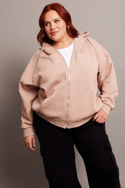 Take Advantage Pink Hamptons Zip Hoodie