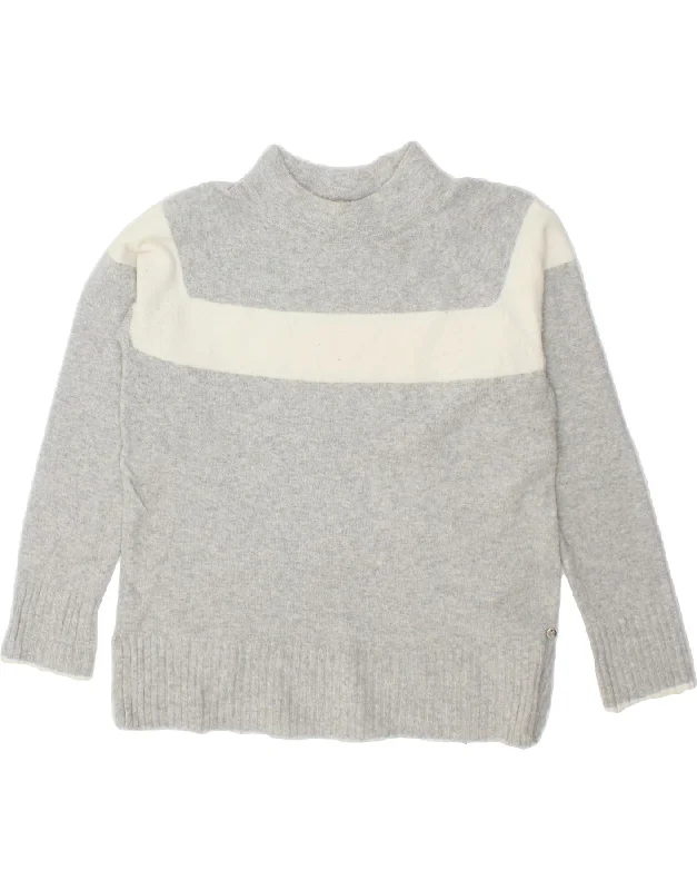 Today’s Special JOULES Womens Turtle Neck Jumper Sweater UK 12 Medium Grey Colourblock