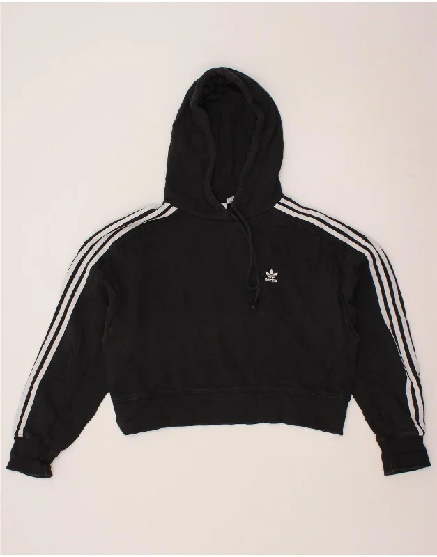 Online Specials ADIDAS Womens Oversized Crop Hoodie Jumper UK 12 Medium Black Cotton Online Specials ADIDAS Womens Oversized Crop Hoodie Jumper UK 12 Medium Black Cotton