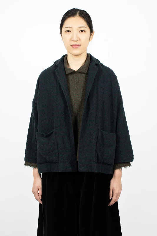 Today's Special Cashmere Jacket Green Blue Check