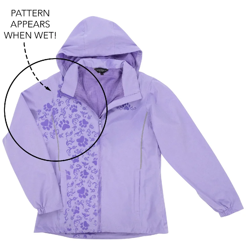 Act Fast Magical Print Paw Print Rain Jacket