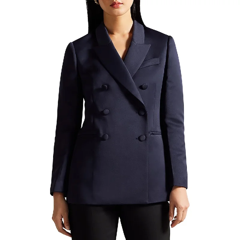 Buy More, Save More Womens Collar Pocket Double-Breasted Blazer