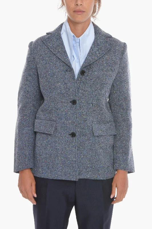 Price Rollback Samsoe Samsoe Flap Pocket Hunter Wool Blend Blazer Xs/s Free Size