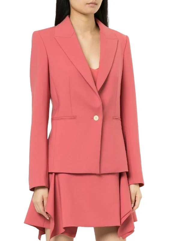 Limited Availability Double Wool Professional Blazer Jacket In Pink