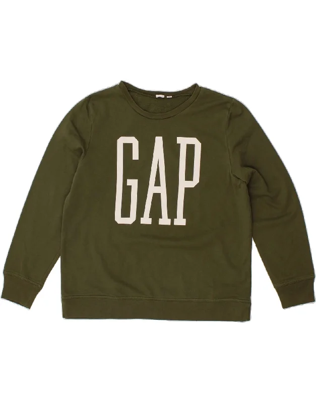 Big Discounts GAP Womens Graphic Sweatshirt Jumper UK 16 Large Green Cotton