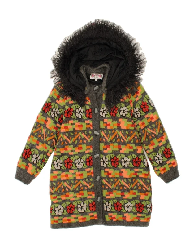 Super Savings VINTAGE Womens Hooded Longline Cardigan Sweater UK 12 Medium Multicoloured Super Savings VINTAGE Womens Hooded Longline Cardigan Sweater UK 12 Medium Multicoloured
