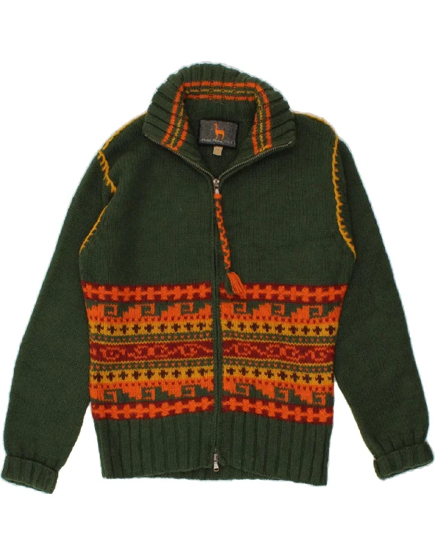 Special Price MACHU PICCHU Womens Cardigan Sweater UK 18 XL Green Fair Isle Alpaca Wool Special Price MACHU PICCHU Womens Cardigan Sweater UK 18 XL Green Fair Isle Alpaca Wool