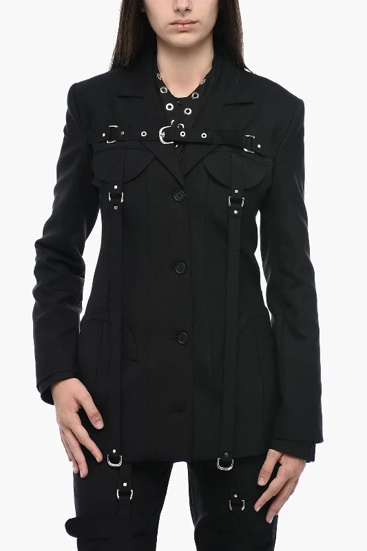 Hurry In Off-White Cargo Blazer With Buckle 40 Italian Size