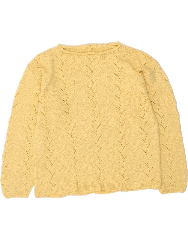 Daily Specials VINTAGE Womens Boat Neck Jumper Sweater UK 14 Large Yellow