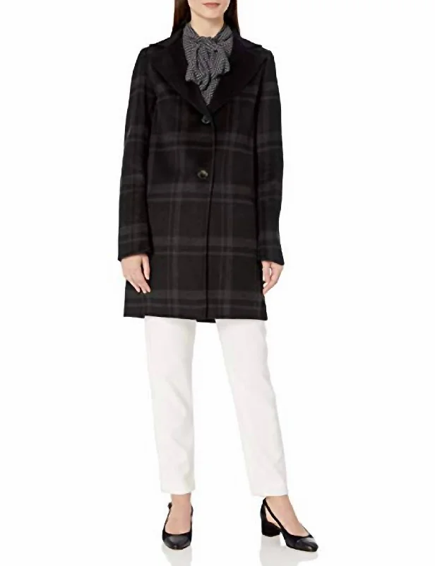 Price Smash Jayden Plaid Check Coat In Black