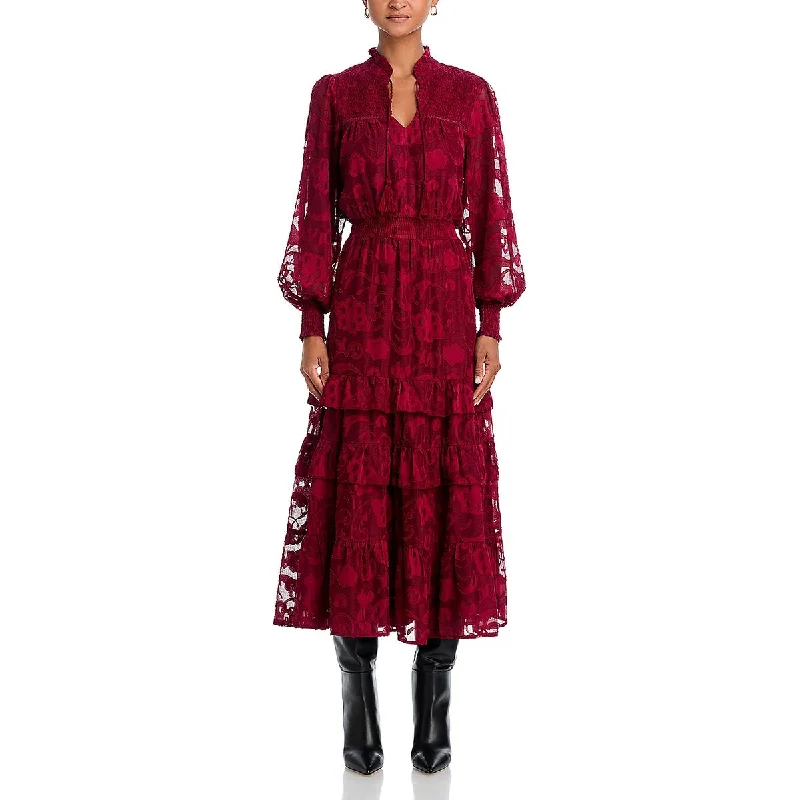 Bonus Savings Womens Full Length Smocked Maxi Dress