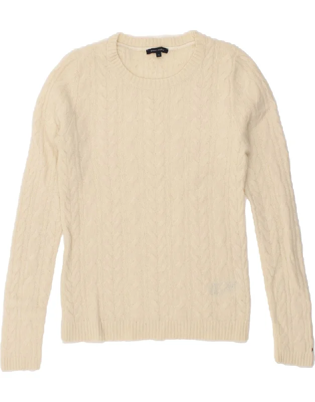 Huge Savings TOMMY HILFIGER Womens Crew Neck Jumper Sweater UK 12 Medium Beige