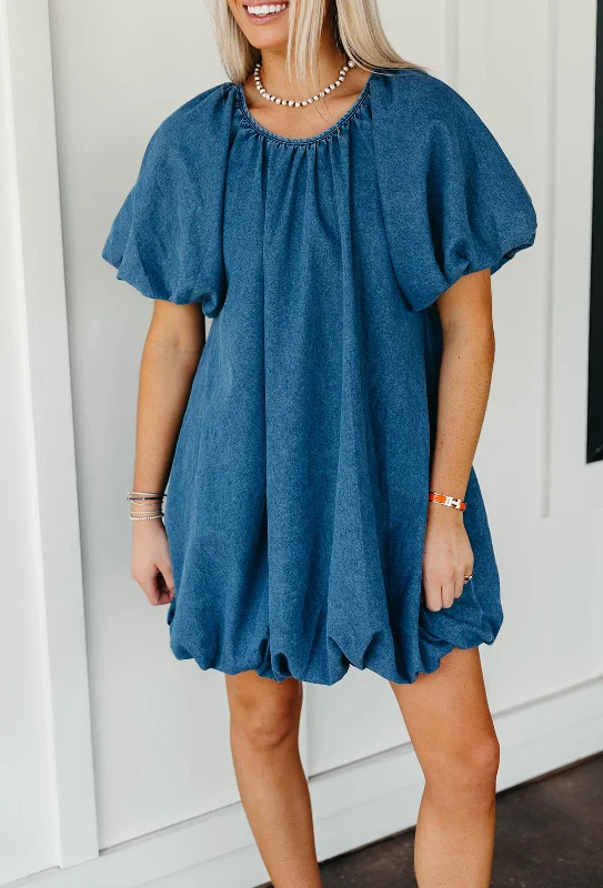 Quick Sale Blue Skies Mini Dress - Denim