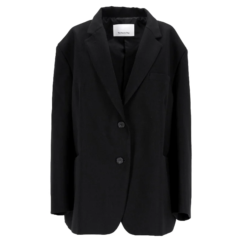 Low Prices The Frankie Shop Single Breasted Blazer in Black Wool