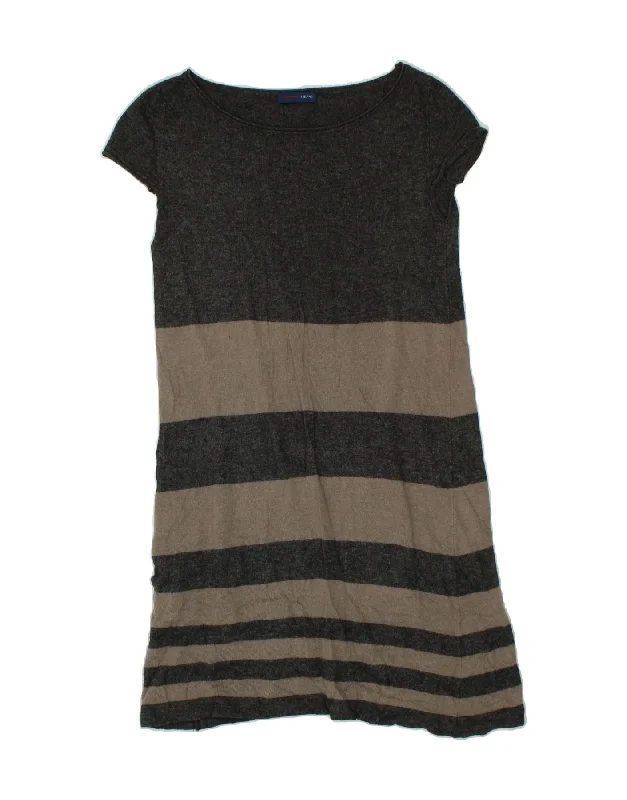 Price Reduction TRUSSARDI JEANS Womens Jumper Dress UK 8 Small Grey Striped