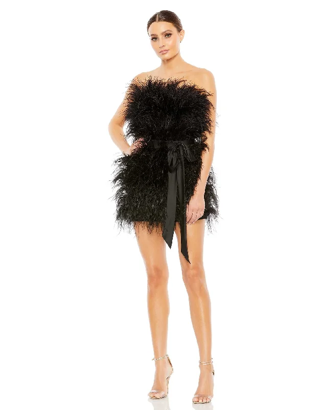 Low Prices Feather Strapless Mini Dress