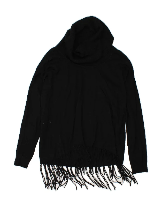 Final Markdown MICHAEL KORS Womens Roll Neck Jumper Sweater UK 16 Large Black Cotton