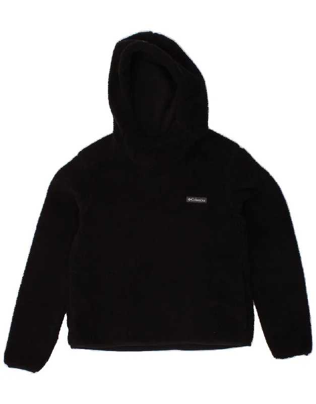 Special Price COLUMBIA Womens Hooded Fleece Jumper UK 10 Small Black