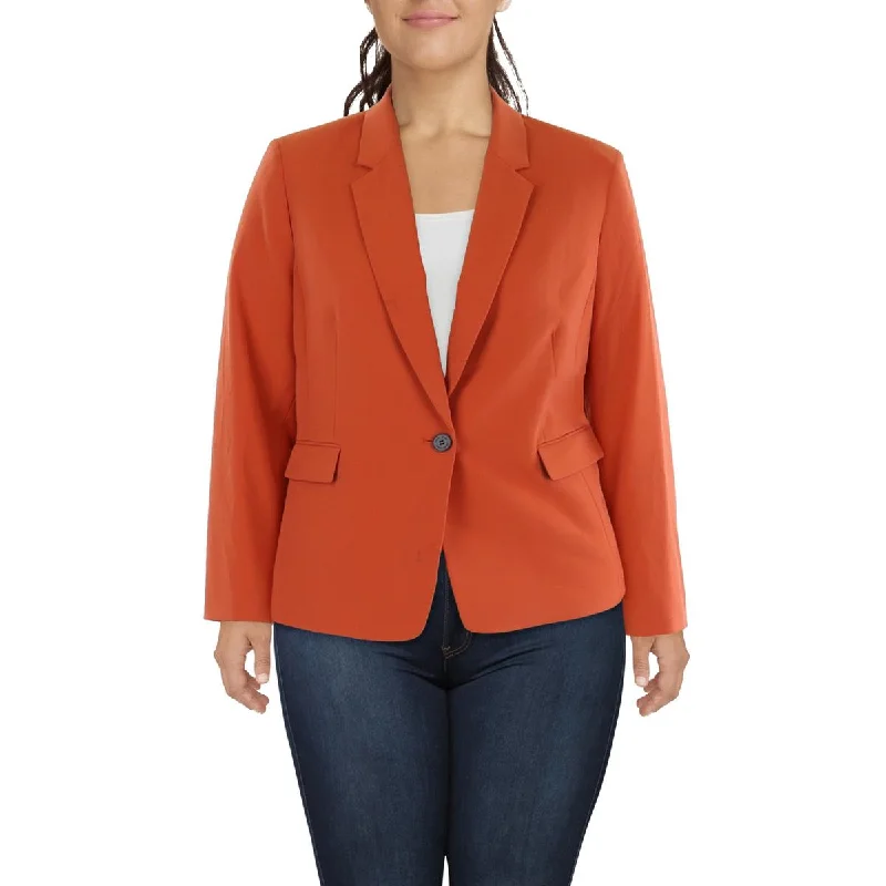 Friends and Family Sale Womens Collared Office One-Button Blazer