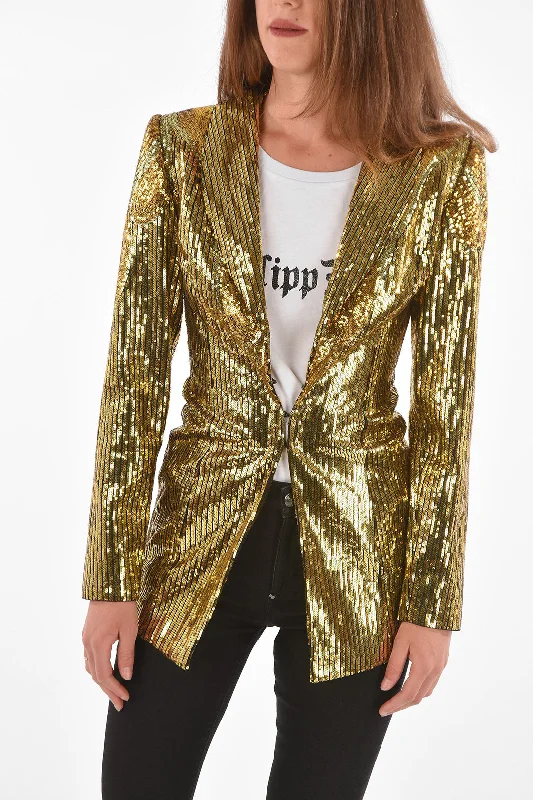 Value Deals Philipp Plein Couture Shawl Lapel Sequined Blazer S Standard Size