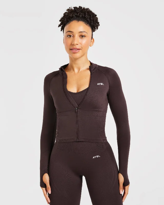 Seasonal Clearance Balance V3 Seamless Zip Jacket - Dark Brown