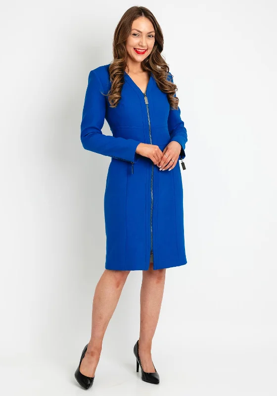 Unbeatable Prices Birelin Structured Zip Front Knee Length Dress, Blue