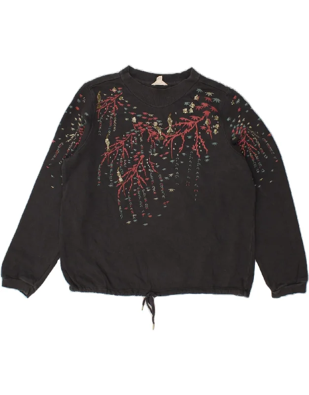 Stock Up and Save WHITE STUFF Womens Sweatshirt Jumper UK 14 Large Black Floral Cotton Stock Up and Save WHITE STUFF Womens Sweatshirt Jumper UK 14 Large Black Floral Cotton