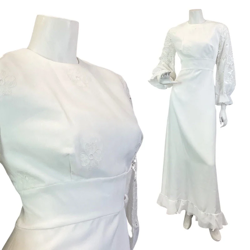 Special Discount VINTAGE 60s 70s WHITE FLORAL ANGLAISE EMBROIDERED WEDDING BOHO MAXI DRESS 10 Special Discount VINTAGE 60s 70s WHITE FLORAL ANGLAISE EMBROIDERED WEDDING BOHO MAXI DRESS 10
