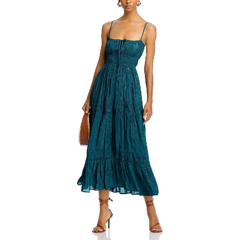 Price Break Womens Tiered Adjustable Straps Midi Dress