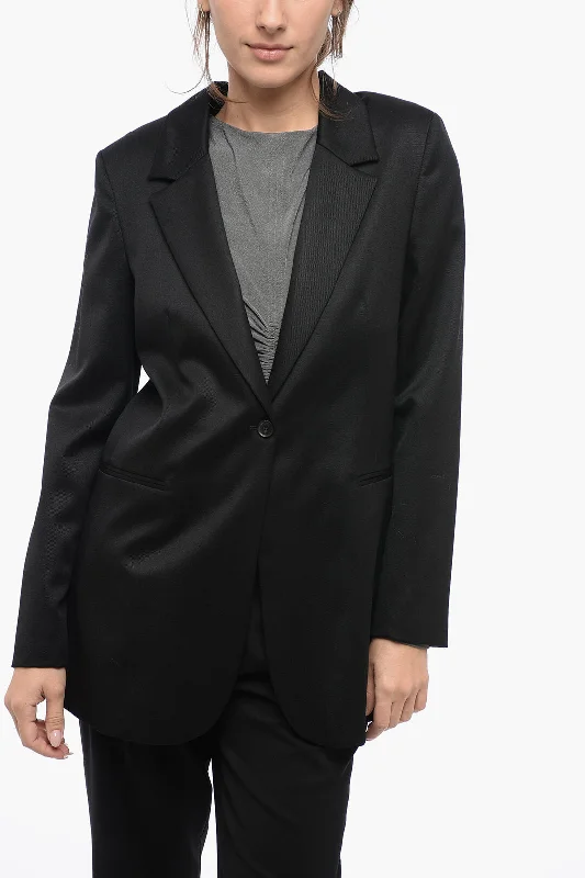 Shop and Save Fabiana Filippi Wool Tweed Blazer With Fitted-Fit 42 Italian Size