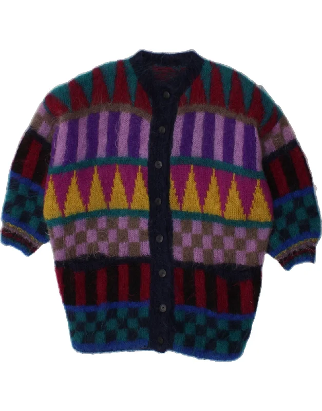 Savings Bonanza VINTAGE Womens Longline Cardigan Sweater UK 22 3XL Multicoloured Geometric